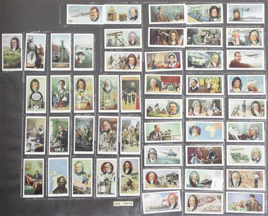 Two folio albums of cigarette cards on the themes of Famous Works of Art, People and Achievements,